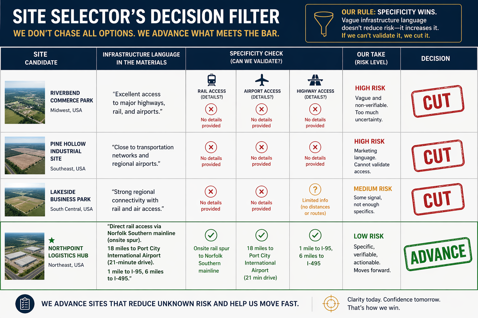 How Site Selectors Define Rail Access and Airport Proximity